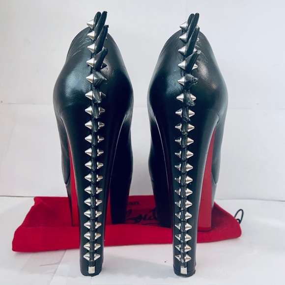 ❌SOLD❌Louboutin ELECTROPUMP 160 Black Spiked Pump - Picture 4 of 8